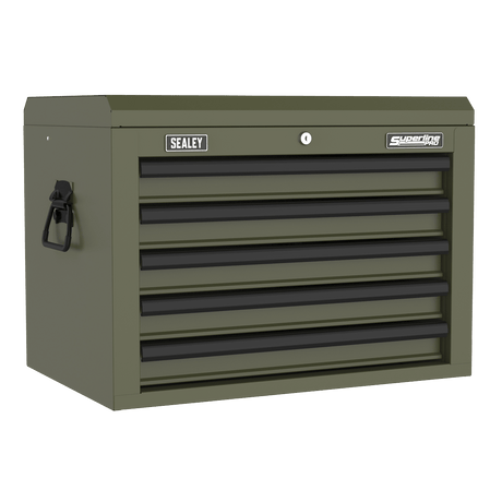 Sealey AP26059TK Superline PRO® Heavy-Duty Topchest 5 Drawer - Khaki - AP26059TK - Sealey Tools UK - Trade Counter Direct