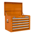 Sealey AP26059TO Topchest 5 Drawer with Ball Bearing Slides - Orange - AP26059TO - Sealey Tools UK - Trade Counter Direct
