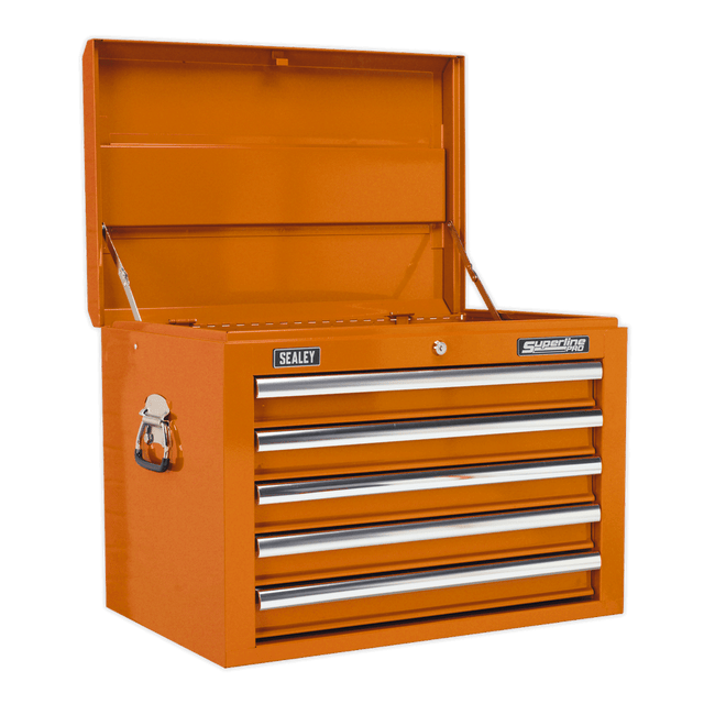 Sealey AP26059TO Topchest 5 Drawer with Ball Bearing Slides - Orange - AP26059TO - Sealey Tools UK - Trade Counter Direct