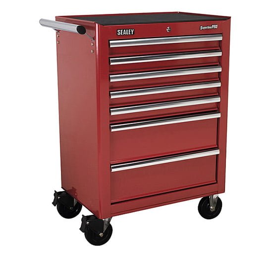 Sealey AP26479T Rollcab 7 Drawer with Ball Bearing Runners - Red - Tool Chests - SLY-15200 - Sealey Tools UK - Trade Counter Direct