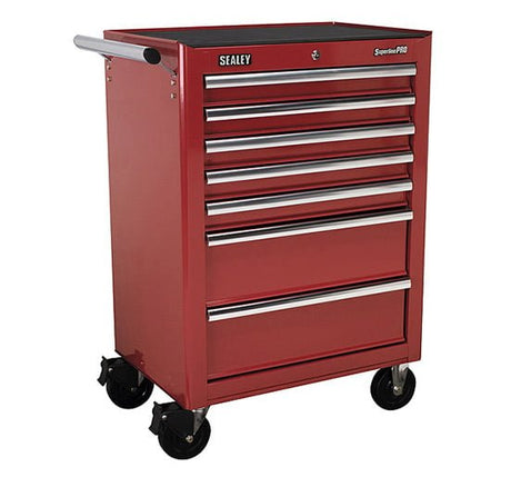 Sealey AP26479T Rollcab 7 Drawer with Ball Bearing Runners - Red - Tool Chests - SLY-15200 - Sealey Tools UK - Trade Counter Direct