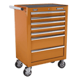 Sealey AP26479TO Rollcab 7 Drawer with Ball Bearing Slides - Orange - AP26479TO - Sealey Tools UK - Trade Counter Direct