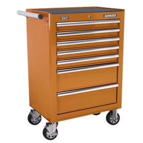 Sealey AP26479TO Rollcab 7 Drawer with Ball Bearing Slides - Orange - AP26479TO - Sealey Tools UK - Trade Counter Direct
