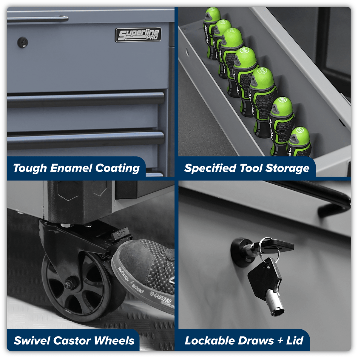 Sealey AP266G Superline Pro® Tool Trolley 6 Drawer - Grey - AP266G - Sealey Tools UK - Trade Counter Direct