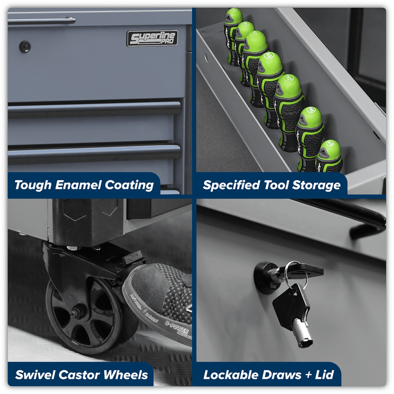 Sealey AP266G Superline Pro® Tool Trolley 6 Drawer - Grey - AP266G - Sealey Tools UK - Trade Counter Direct