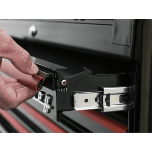 Sealey AP28102BR Premier™ Retro Style Mid-Box Tool Chest 2 Drawer - Black with Red Anodised Drawer Pulls - AP28102BR - Sealey Tools UK - Trade Counter Direct