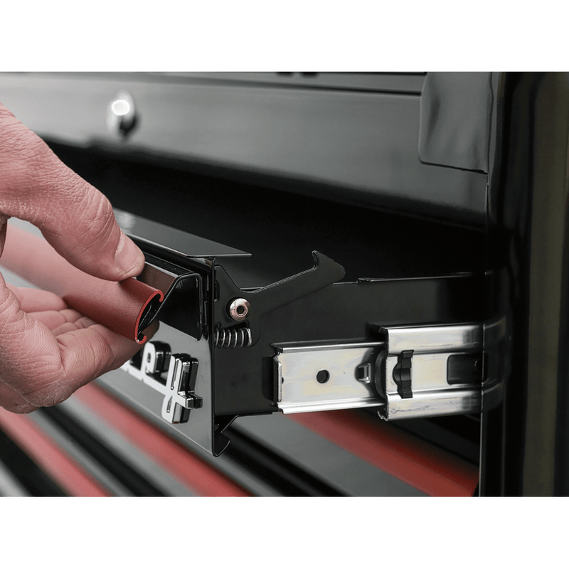 Sealey AP28102BR Premier™ Retro Style Mid-Box Tool Chest 2 Drawer - Black with Red Anodised Drawer Pulls - AP28102BR - Sealey Tools UK - Trade Counter Direct