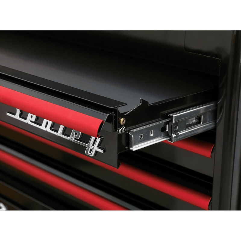 Sealey AP28102BR Premier™ Retro Style Mid-Box Tool Chest 2 Drawer - Black with Red Anodised Drawer Pulls - AP28102BR - Sealey Tools UK - Trade Counter Direct