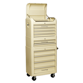 Sealey AP28COMBO2 Retro Style Topchest, Mid - Box & Rollcab Combination 10 Drawer Cream - AP28COMBO2 - Sealey Tools UK - Trade Counter Direct