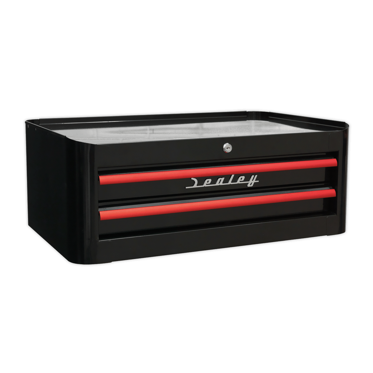 Sealey AP28COMBO2BR Premier™ Retro Style Topchest, Mid-Box Tool Chest & Rollcab Combination 10 Drawer - Black with Red Anodised Drawer Pulls - AP28COMBO2BR - Sealey Tools UK - Trade Counter Direct