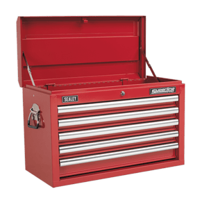 Sealey AP33059 Superline PRO® Topchest 5 Drawer - Red - AP33059 - Sealey Tools UK - Trade Counter Direct