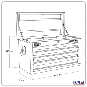 Sealey AP33069B Superline PRO® Topchest 6 Drawer - Black - AP33069B - Sealey Tools UK - Trade Counter Direct