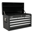 Sealey AP33069B Superline PRO® Topchest 6 Drawer - Black - AP33069B - Sealey Tools UK - Trade Counter Direct
