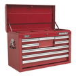 Sealey AP33089 Topchest 8 Drawer with Ball Bearing Slides - Red - AP33089 - Sealey Tools UK - Trade Counter Direct