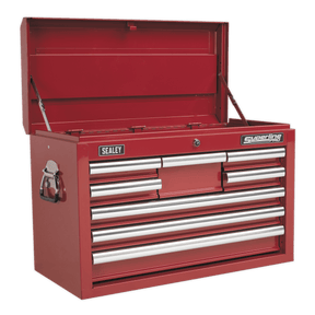 Sealey AP33089 Topchest 8 Drawer with Ball Bearing Slides - Red - AP33089 - Sealey Tools UK - Trade Counter Direct