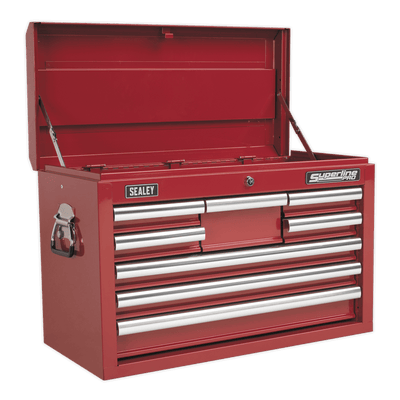 Sealey AP33089 Topchest 8 Drawer with Ball Bearing Slides - Red - AP33089 - Sealey Tools UK - Trade Counter Direct