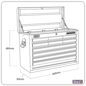 Sealey AP33109 Superline PRO® Topchest 10 Drawer - Red - AP33109 - Sealey Tools UK - Trade Counter Direct