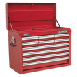 Sealey AP33109 Superline PRO® Topchest 10 Drawer - Red - AP33109 - Sealey Tools UK - Trade Counter Direct