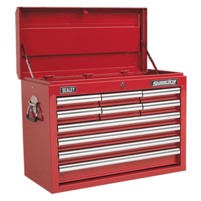 Sealey AP33109 Superline PRO® Topchest 10 Drawer - Red - AP33109 - Sealey Tools UK - Trade Counter Direct