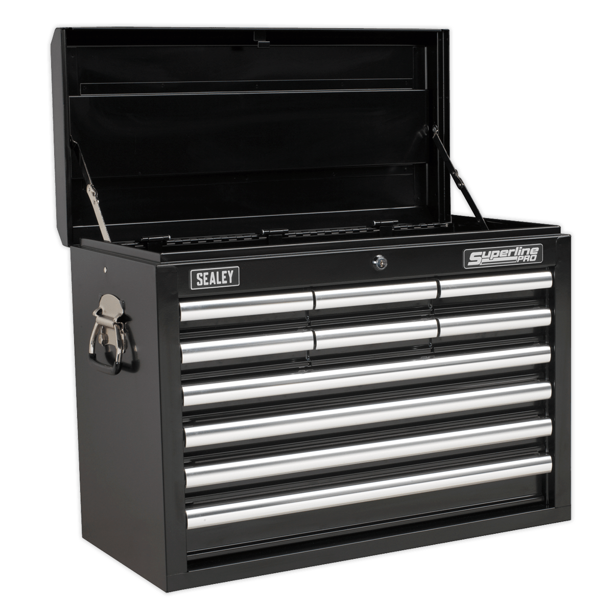 Sealey AP33109BCOMBO Superline PRO® Topchest 10 Drawer with 140pc Tool Kit - Black - AP33109BCOMBO - Sealey Tools UK - Trade Counter Direct