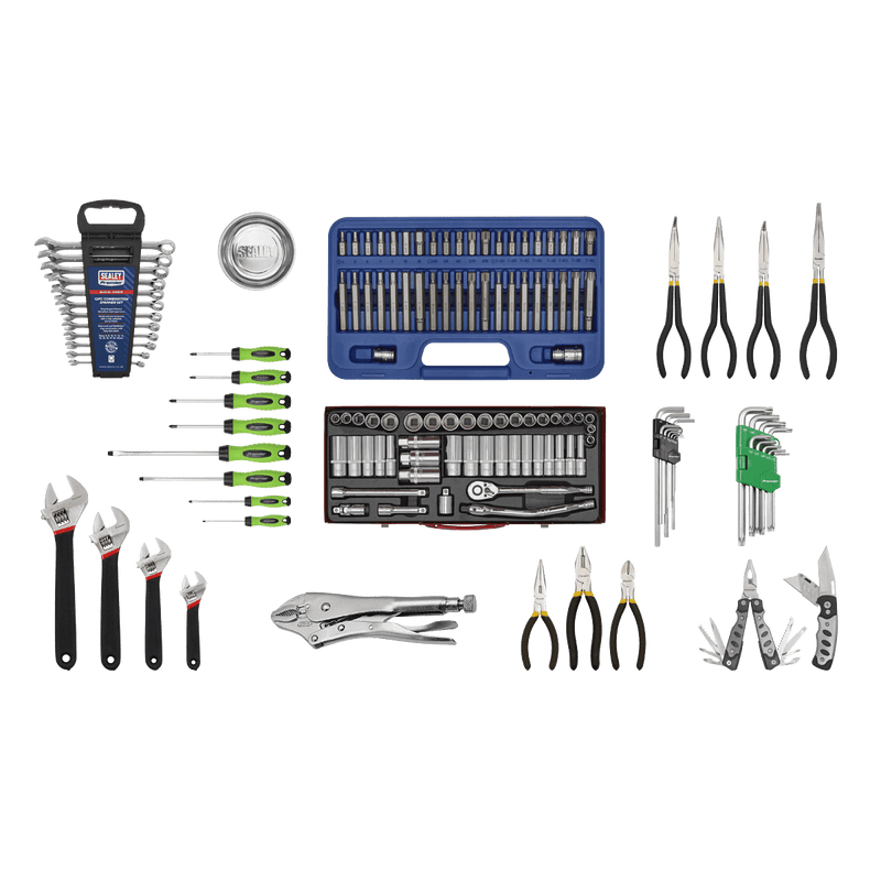 Sealey AP33109BCOMBO Superline PRO® Topchest 10 Drawer with 140pc Tool Kit - Black - AP33109BCOMBO - Sealey Tools UK - Trade Counter Direct