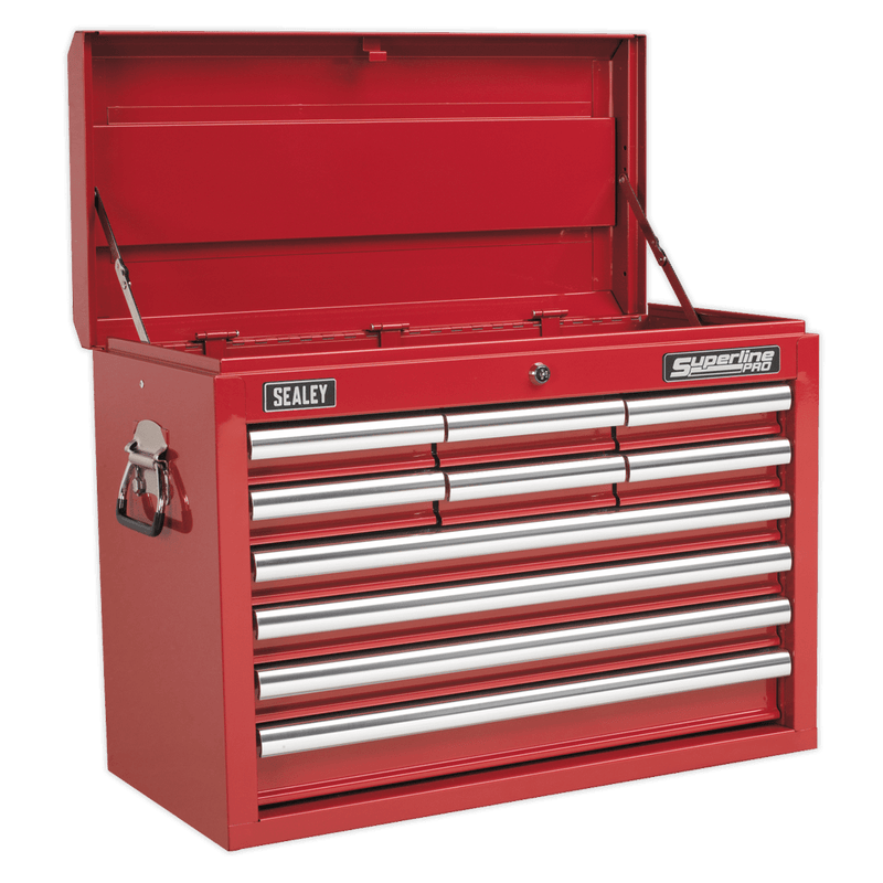 Sealey AP33109COMBO Superline PRO® Topchest 10 Drawer with 139pc Tool Kit - Red - AP33109COMBO - Sealey Tools UK - Trade Counter Direct