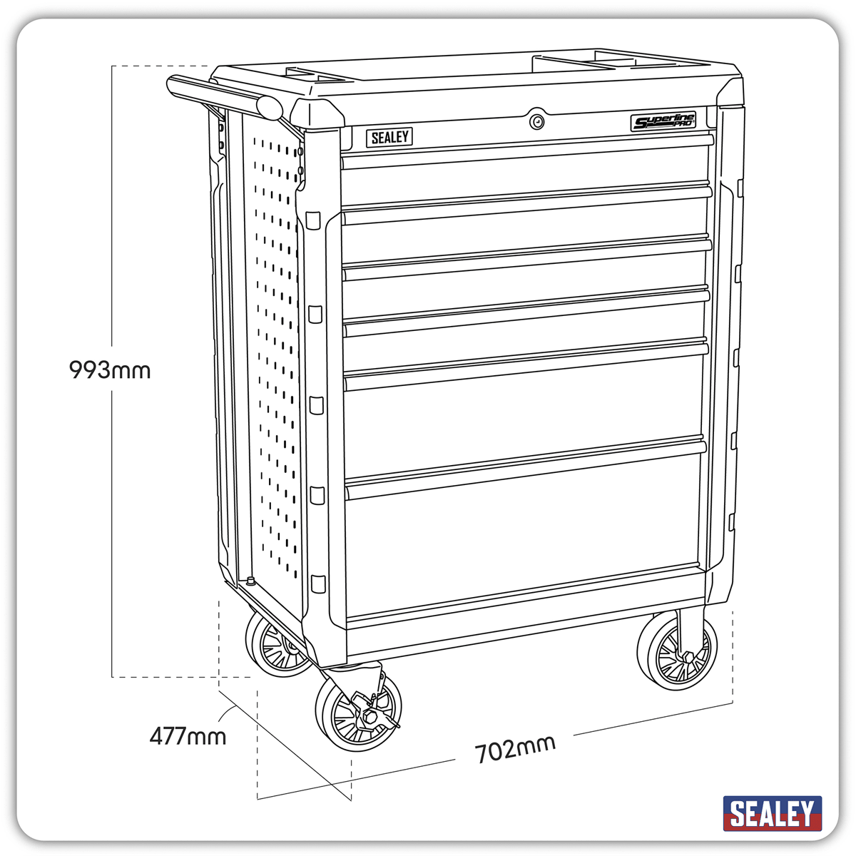 Sealey AP3406 Superline PRO® Rollcab 6 Drawer - AP3406 - Sealey Tools UK - Trade Counter Direct