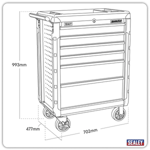 Sealey AP3406 Superline PRO® Rollcab 6 Drawer - AP3406 - Sealey Tools UK - Trade Counter Direct