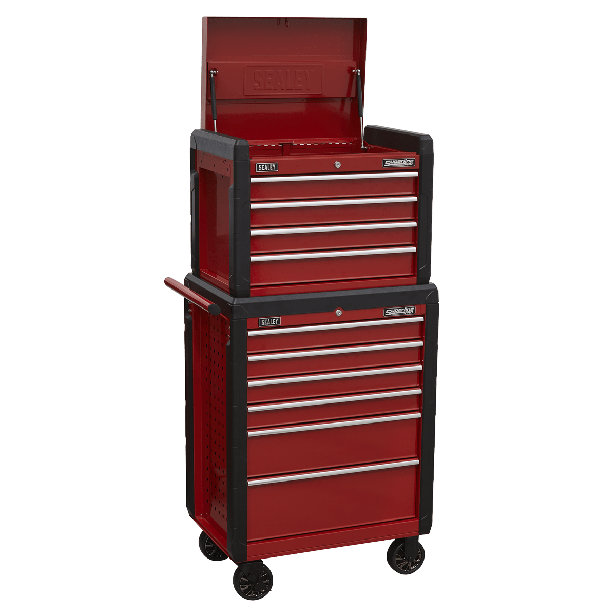 Sealey AP3410STACK Superline PRO® Topchest & Rollcab Combination 10 Drawer - AP3410STACK - Sealey Tools UK - Trade Counter Direct