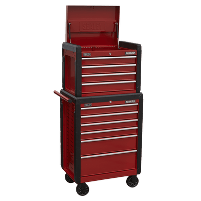 Sealey AP3410STACK Superline PRO® Topchest & Rollcab Combination 10 Drawer - AP3410STACK - Sealey Tools UK - Trade Counter Direct