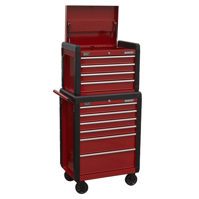 Sealey AP3410STACK Superline PRO® Topchest & Rollcab Combination 10 Drawer - AP3410STACK - Sealey Tools UK - Trade Counter Direct