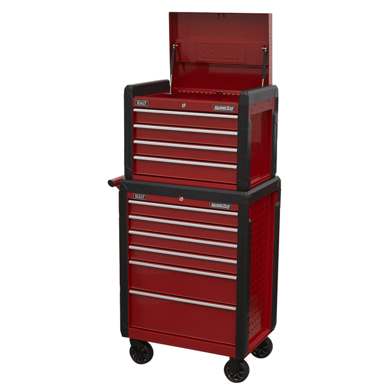 Sealey AP3410STACK Superline PRO® Topchest & Rollcab Combination 10 Drawer - AP3410STACK - Sealey Tools UK - Trade Counter Direct