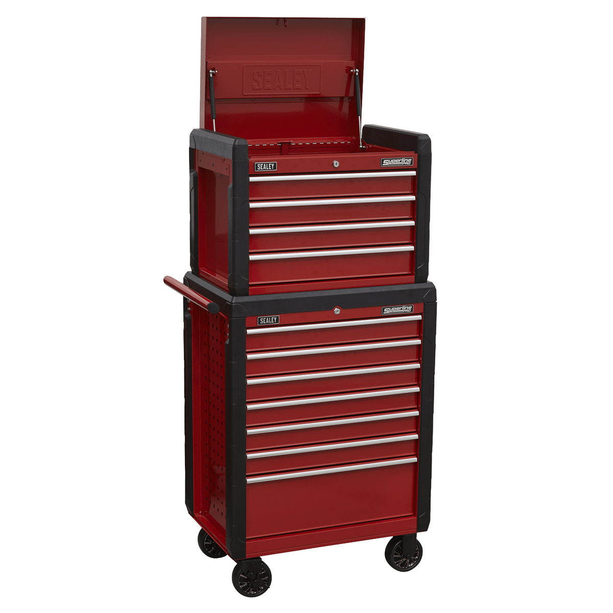 Sealey AP3411STACK Superline PRO® Topchest & Rollcab Combination 11 Drawer - AP3411STACK - Sealey Tools UK - Trade Counter Direct