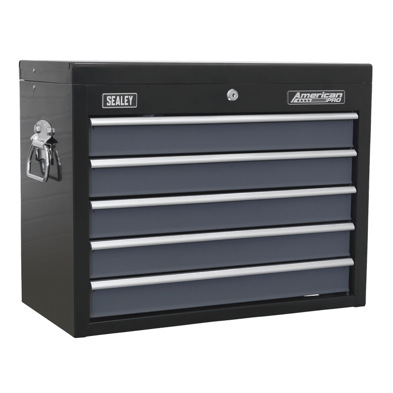 Sealey AP3505TB American PRO® Topchest 5 Drawer - Black/Grey - AP3505TB - Sealey Tools UK - Trade Counter Direct