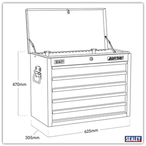 Sealey AP3505TB American PRO® Topchest 5 Drawer - Black/Grey - AP3505TB - Sealey Tools UK - Trade Counter Direct