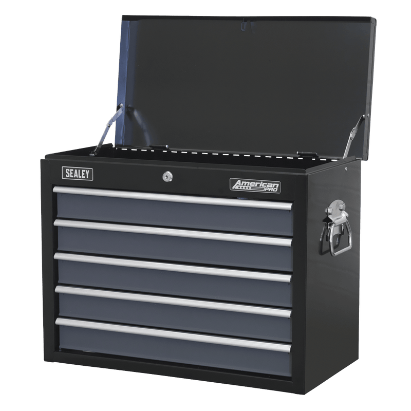 Sealey AP3505TB American PRO® Topchest 5 Drawer - Black/Grey - AP3505TB - Sealey Tools UK - Trade Counter Direct