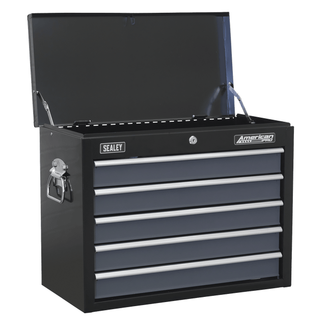 Sealey AP3505TB American PRO® Topchest 5 Drawer - Black/Grey - AP3505TB - Sealey Tools UK - Trade Counter Direct