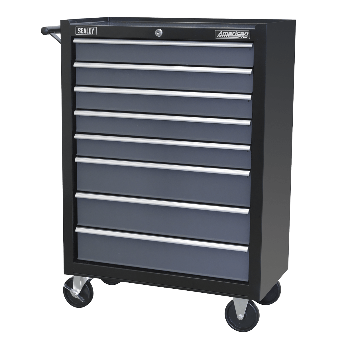 Sealey AP3508TB American PRO® Rollcab 8 Drawer - Black/Grey - AP3508TB - Sealey Tools UK - Trade Counter Direct