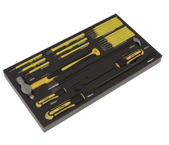 Sealey AP35TBCOMBO Tool Chest Combination 16 Drawer with Ball Bearing Slides - Black/Grey & 468pc Tool Kit - AP35TBCOMBO - Sealey Tools UK - Trade Counter Direct