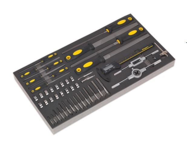 Sealey AP35TBCOMBO Tool Chest Combination 16 Drawer with Ball Bearing Slides - Black/Grey & 468pc Tool Kit - AP35TBCOMBO - Sealey Tools UK - Trade Counter Direct