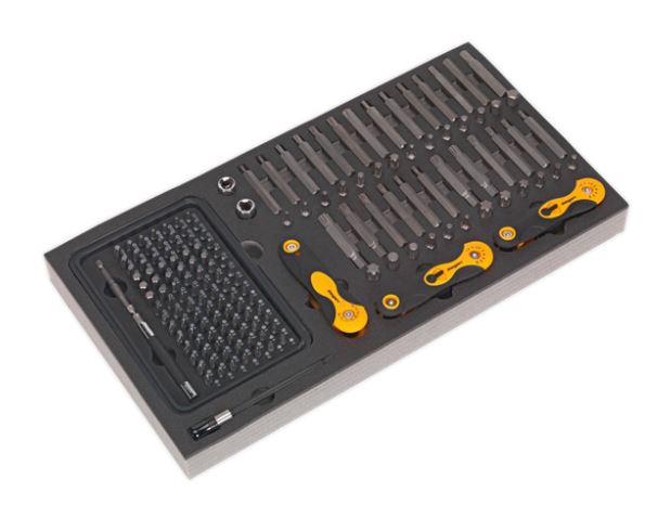 Sealey AP35TBCOMBO3 Rollcab 8 Drawer Ball Bearing Slides - Black/Grey with 302pc Tool Kit - AP35TBCOMBO3 - Sealey Tools UK - Trade Counter Direct