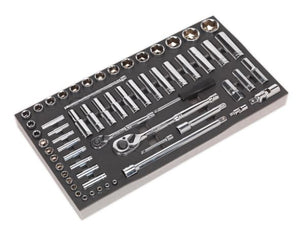 Sealey AP35TBCOMBO3 Rollcab 8 Drawer Ball Bearing Slides - Black/Grey with 302pc Tool Kit - AP35TBCOMBO3 - Sealey Tools UK - Trade Counter Direct