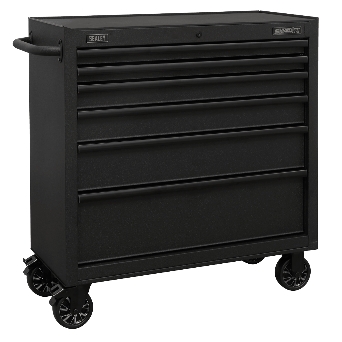 Sealey AP3606BE Superline PRO® Black Edition Rollcab with 6 Soft Close Drawers 915mm - AP3606BE - Sealey Tools UK - Trade Counter Direct