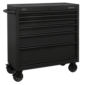 Sealey AP3606BE Superline PRO® Black Edition Rollcab with 6 Soft Close Drawers 915mm - AP3606BE - Sealey Tools UK - Trade Counter Direct