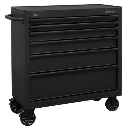 Sealey AP3606BE Superline PRO® Black Edition Rollcab with 6 Soft Close Drawers 915mm - AP3606BE - Sealey Tools UK - Trade Counter Direct