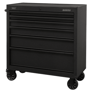 Sealey AP3606BE Superline PRO® Black Edition Rollcab with 6 Soft Close Drawers 915mm - AP3606BE - Sealey Tools UK - Trade Counter Direct