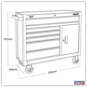 Sealey AP4106B American PRO® Rollcab 6 Drawer - Black - AP4106B - Sealey Tools UK - Trade Counter Direct