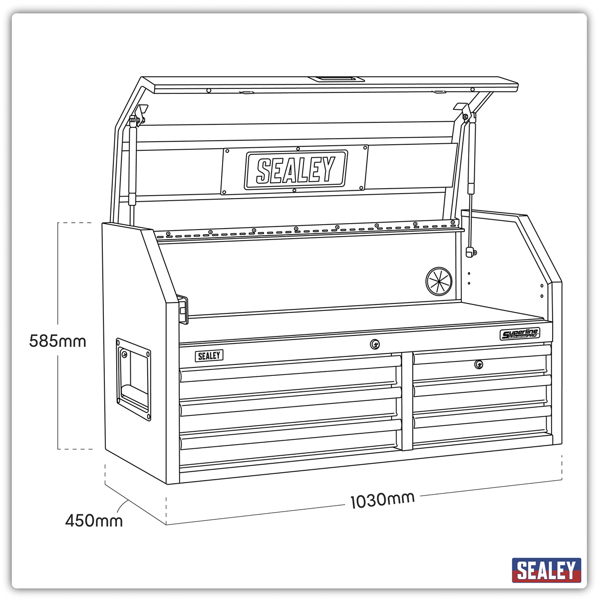 Sealey AP4106BE Superline PRO® Black Edition Topchest with 6 Soft Close Drawers & Power Bar 1030mm - AP4106BE - Sealey Tools UK - Trade Counter Direct