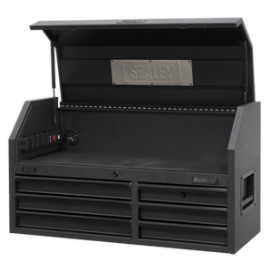 Sealey AP4106BE Superline PRO® Black Edition Topchest with 6 Soft Close Drawers & Power Bar 1030mm - AP4106BE - Sealey Tools UK - Trade Counter Direct