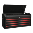 Sealey AP41104BR Topchest 4 Drawer Wide Retro Style - Black with Red Anodised Drawer Pulls - AP41104BR - Sealey Tools UK - Trade Counter Direct